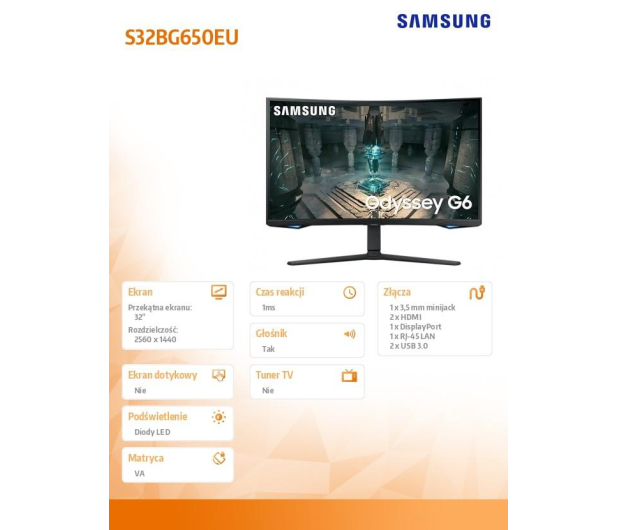 Samsung Odyssey G6 LS32BG650EUXEN - 1092721 - zdjęcie 18